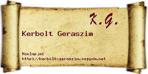 Kerbolt Geraszim névjegykártya